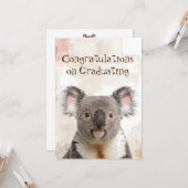 Carte Félicitations Graduation Fun Koalified Humour Car (Devant/Arrière en situation)