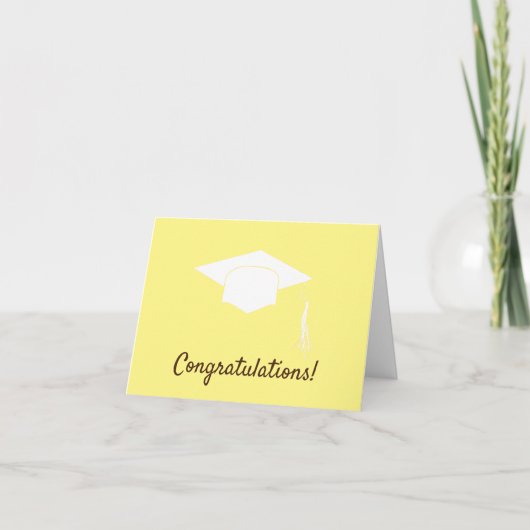 Carte Félicitations graduation jaune (Devant)