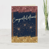 Carte Félicitations Graduation Maron & Gold Sparkle (Devant)
