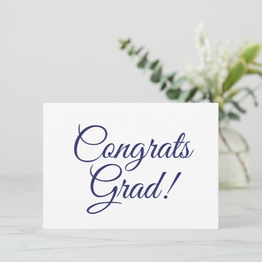 Carte Félicitations grand marine bleu coutume script cal (Debout devant)