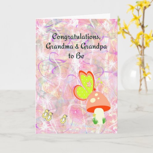 Carte Félicitations grand-mère et grand-père à être (Fleur jaune)