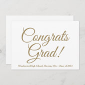 Carte Félicitations grand or coutume classe d'école anné (Devant / Derrière)