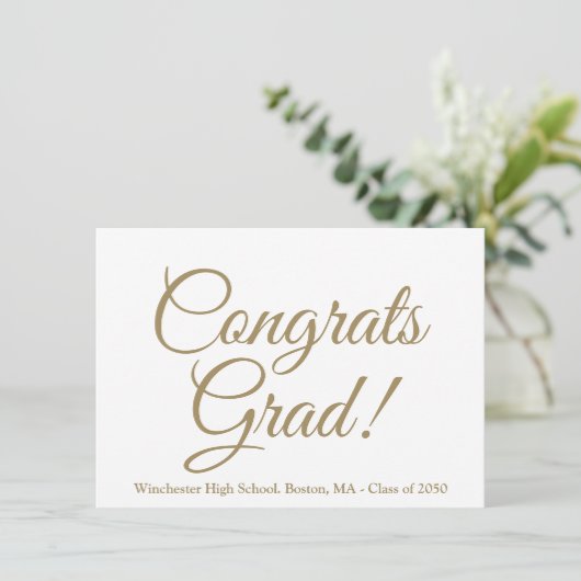 Carte Félicitations grand or coutume classe d'école anné (Debout devant)