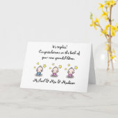 Carte Félicitations Grand-Parents De Triplet Babies, (Fleur jaune)