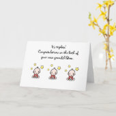 Carte Félicitations Grand-Parents De Triplet Babies, (Fleur jaune)