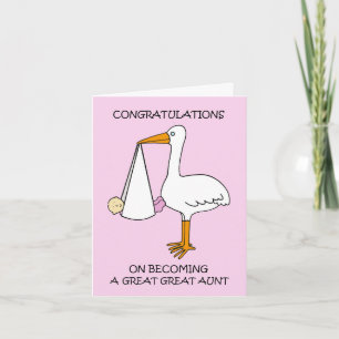 Carte Félicitations Grande Grande Tante pour Bébé Fille