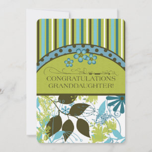 Carte Félicitations Grandgirl Aqua Foliage