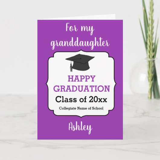 Carte Félicitations Grandgirl Graduation (Devant)
