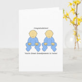 Carte Félicitations grands-parents à jumeaux (Fleur jaune)