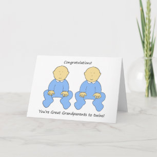 Carte Félicitations grands-parents à jumeaux