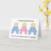 Carte Félicitations grands-parents à Triplets (Fleur jaune)