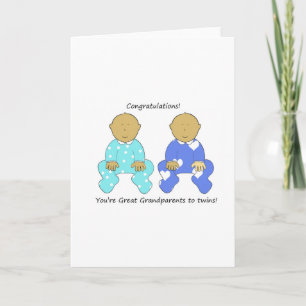 Carte Félicitations grands-parents pour les jumeaux