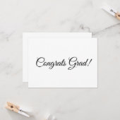 Carte Félicitations grat noir script calligraphie élégan (Devant/Arrière en situation)