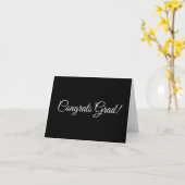 Carte Félicitations Gris noir script simple élégant (Fleur jaune)