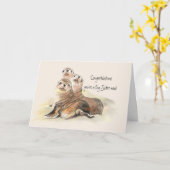 Carte Félicitations Grosse Soeur Humour Mignons Phoques (Fleur jaune)