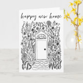 Carte Félicitations Happy New Home Garden Door Custom (Fleur jaune)
