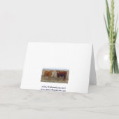 Carte Félicitations - humour animal de vache rouge - (Dos)