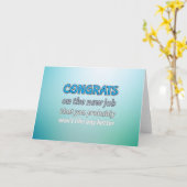Carte Félicitations humour nouveau travail (Fleur jaune)
