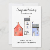 Carte Félicitations Immobilier Watercolor Home (Devant)