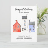 Carte Félicitations Immobilier Watercolor Home (Debout devant)