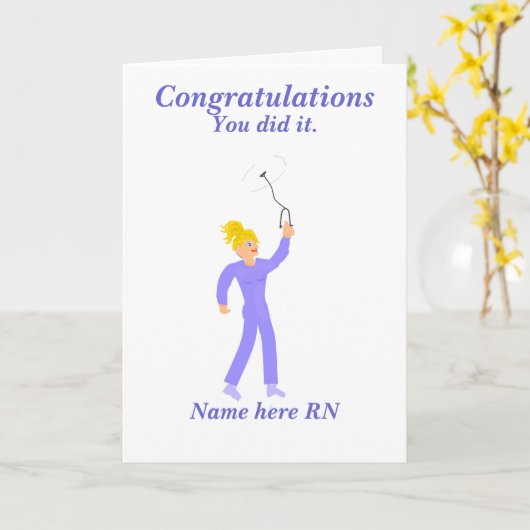 Carte Félicitations Infirmière diplômée (Fleur jaune)