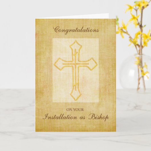 Carte Félicitations Installation en tant que Bishop Cros (Fleur jaune)