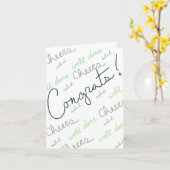 Carte Félicitations ! (Intérieur vert/vide) (Fleur jaune)