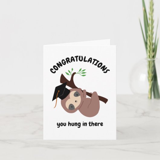 Carte Félicitations Jote Sloth Graduation Kawaii (Devant)