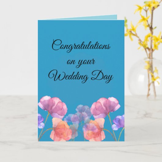 Carte Félicitations Jour de Mariage (Fleur jaune)