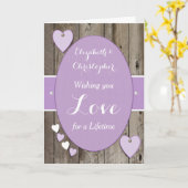 Carte Félicitations Jour de Mariage Rustique violet (Fleur jaune)