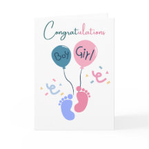 Félicitations Jumeaux Garçon et Fille Bébé Mignon 