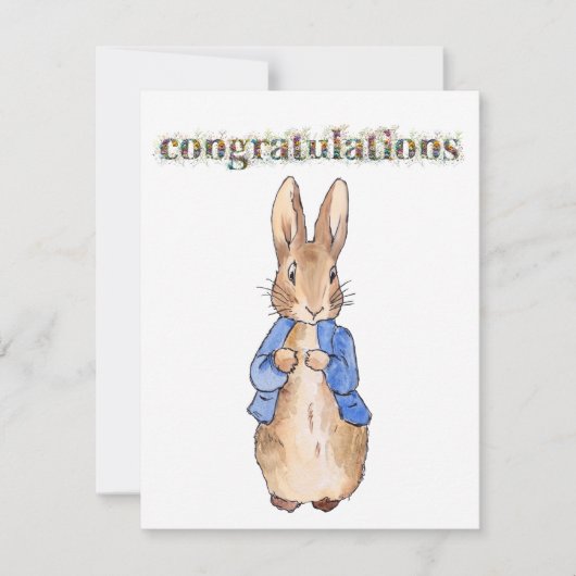 Carte Félicitations lapin classique (Devant)