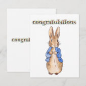 Carte Félicitations lapin classique (Devant / Derrière)