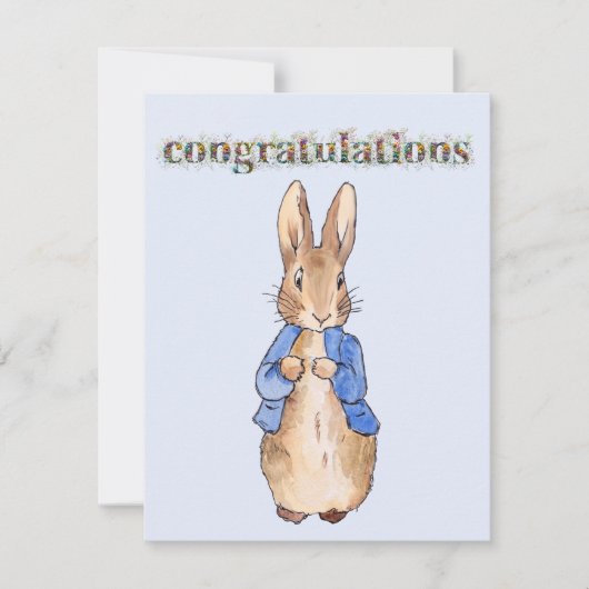 Carte Félicitations lapin classique (Devant)