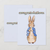 Carte Félicitations lapin classique (Devant / Derrière)