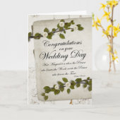 Carte Félicitations le jour du mariage Floral blanc (Fleur jaune)