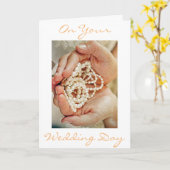 CARTE FÉLICITATIONS "LES PERLES DE BRIDE" À VOTRE MARIAG (Fleur jaune)