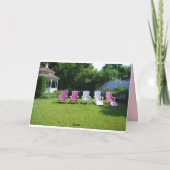 Carte Félicitations lesbiennes de mariage, chaises roses (Dos)