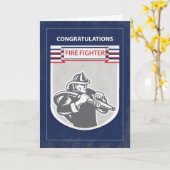Carte Félicitations licenciées de pompier, bleues (Fleur jaune)