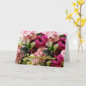 Carte Félicitations Mariage aux Fleurs Roses (Fleur jaune)