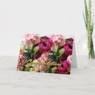 Carte Félicitations Mariage aux Fleurs Roses