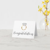 Carte Félicitations Mariage de l'anneau de diamant blanc (Fleur jaune)