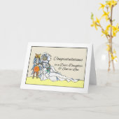 Carte Félicitations Mariage, fille et gendre (Fleur jaune)