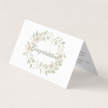 Carte Félicitations Mariage Floral Sage & Ivory