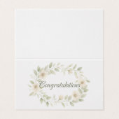Carte Félicitations Mariage Floral Sage & Ivory (Outside Unfolded)