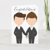 Carte Félicitations Mariage gay deux hommes (Devant)