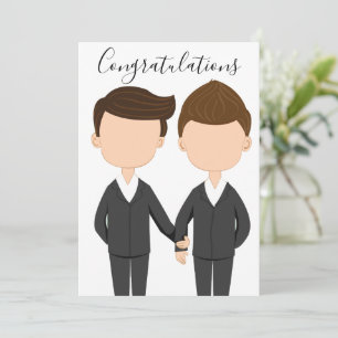 Carte Félicitations Mariage gay deux hommes à Tuxedos