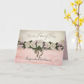 Carte Félicitations - mariage/mariage - cru/rose (Fleur jaune)