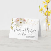 Carte Félicitations Mariage Newly Weds Mariée et Groom (Fleur jaune)