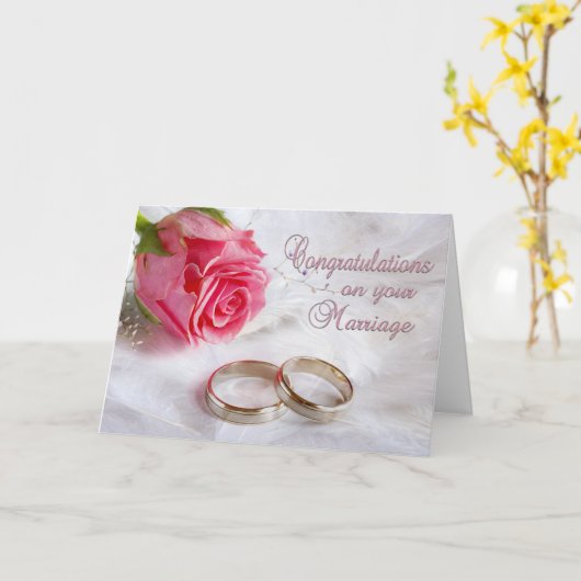 Carte Félicitations Mariage Noces (Fleur jaune)